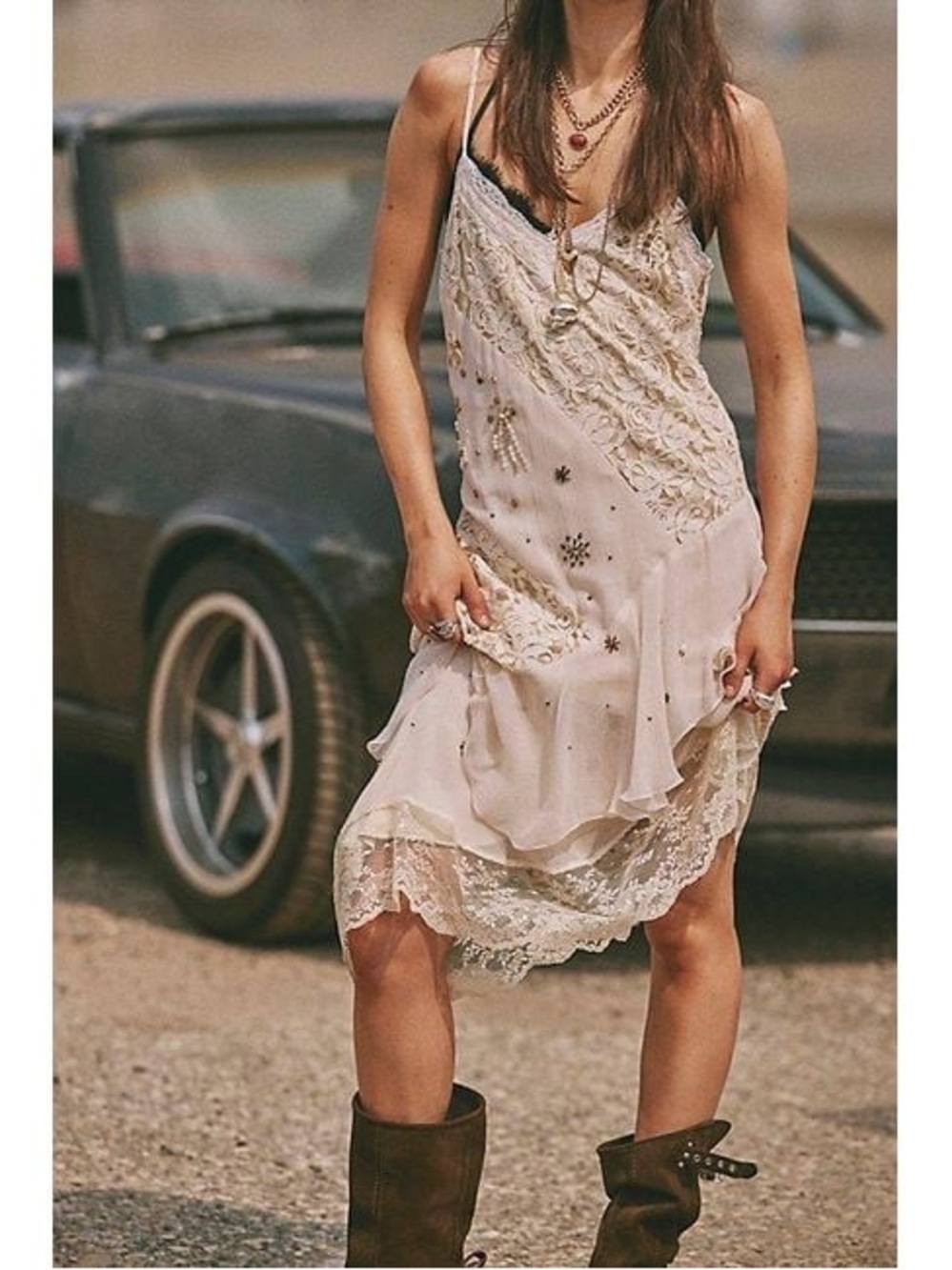 NIGEL PRESTON FOR FREE PEOPLE Natural Dream Dress in Cream Size Medium NWT